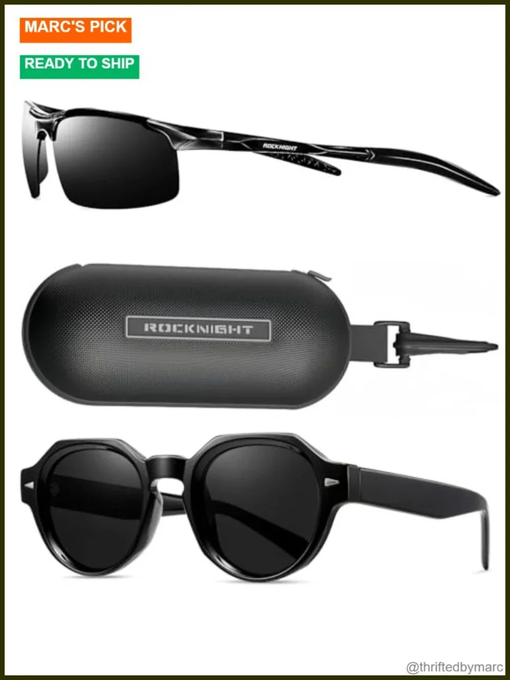 2 Pack Polarized UV400 Sunglasses Acetate +Al-Mg Frame Outdoor